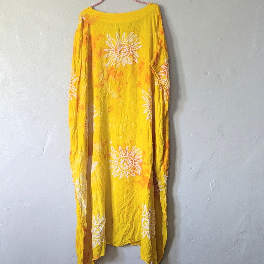 VTG Sita Sunburst Kaftan Dress | Boho Beach Coverup | Nepal Rayon OS - Picture 6 of 6
